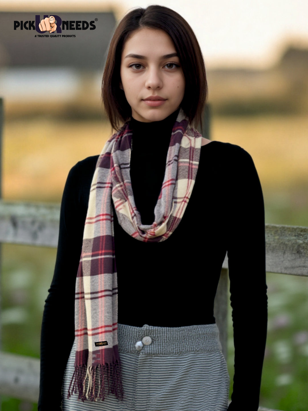 Pick Ur Needs Pure Cashmere Womens Winter Stylish Muffler Warm, Soft and Trendy Scarves for Cold W